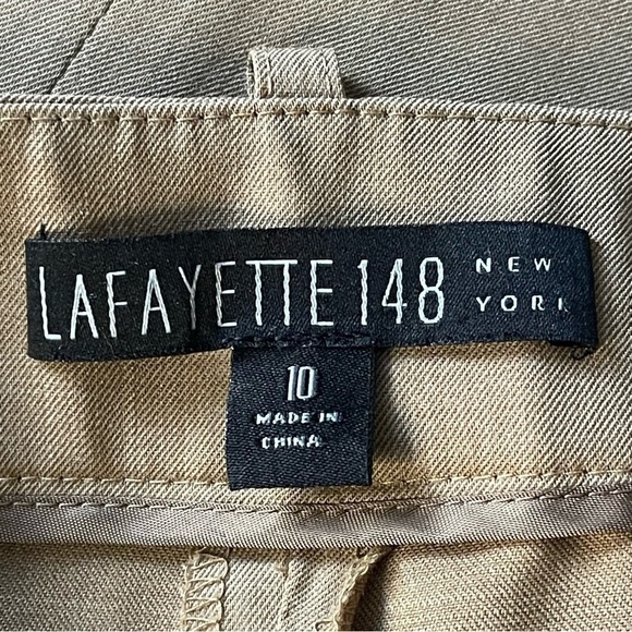 Lafayette 148 New York Virgin Wool Menswear Trousers 10 Light Brown - Picture 8 of 8